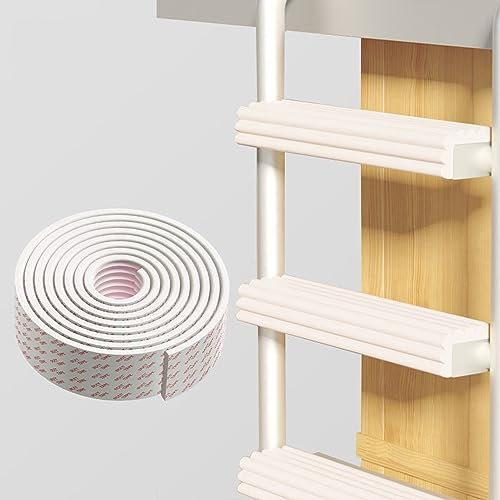 YipuVR 6.6 Inch Bunk Bed Ladder Pads, Non-Slip Foam Padding Traction Treads, Soft Edge Protector for Camper/RV Ladder (White)