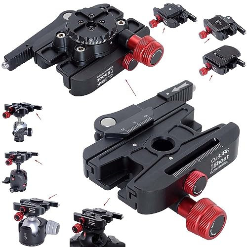 iShoot 360°Quick Self-Locked Lever Clamp Converter Adapter Knob Fine-Tuned, Compatible with Manfrotto 200PL/410PL Plate & Arca-Swiss Fit Camera Quick Release Plate & ARCA Manfrotto GITZO Tripod Head