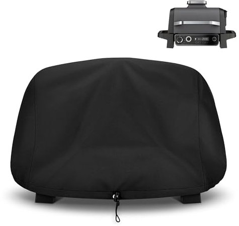 Unicook Housse de protection pour barbecue Ninja Outdoor Grill OG700 OG701 OG751 Series - Résistante et imperméable - Avec poche intérieure - Fermeture élastique et cordons de serrage - Noir