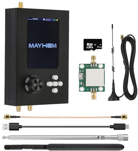 Software Defined Radio Kit Portapack H2,3.2in Professional Hack Radios Transceiver 1MHz-6GHz Aluminium Case with Amplifier 4GB TF Card,Capture Replay for Communication SDR Radio
