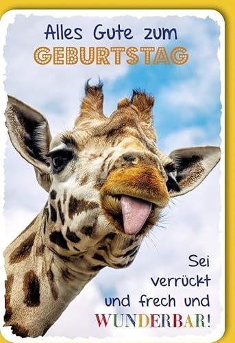 Verlag Dominique Glückwunschkarte Geburtstag Giraffe, frech und wunderbar - mit Umschlag