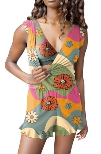Swim Romper Built-in Bra Detachable Bra Cup,Plus Size Swim Romper Built in Bra,Women's Swim Romper Built-in Bra Plus Size