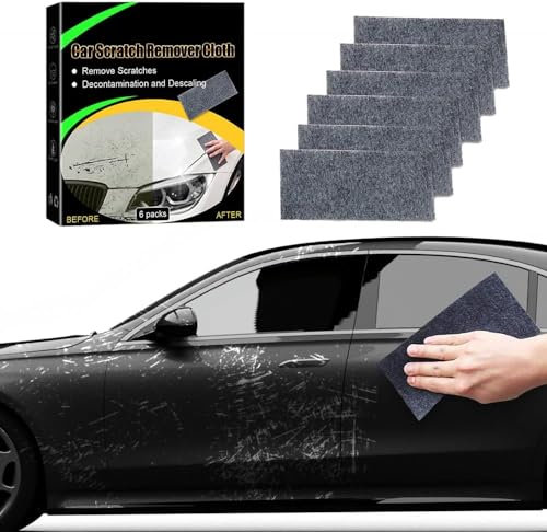 Nano-Glitzer-Reinigungstuch, Auto-Kratzer-Entferner, Upgrade, magisches Auto-Kratzer-Reparaturtuch, Nano-Reinigungstuch, Kratzerentferner für Fahrzeuge, Autolack, tiefe Kratzer, Reparatur, 6 Stück