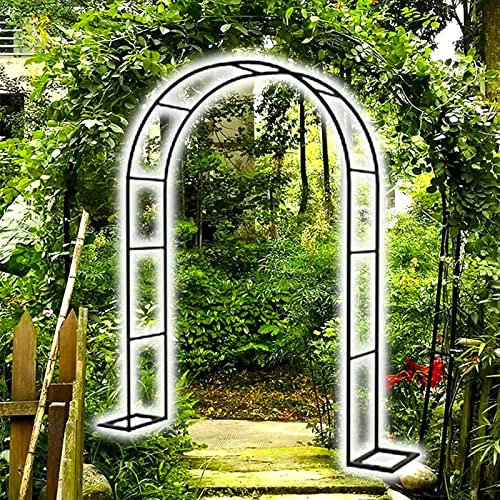 Heavy Duty Garden Arch Large Climbing Plants Support Trellis Pergola Arbour Metal Rose Arches Archway, Anti-Rust Tubular Trellis Arbor, Wedding Arch Flowers Stand,350x220x40CM