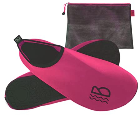 Brighton Water Shoes & Zippable Storage Mesh Bag (Palace Pier Pink, UK Footwear Size System, Adult, Men, Numeric Range, Medium, 5, 6)