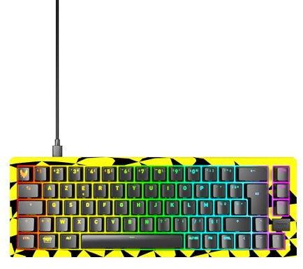CHERRY XTRFY K5V2 Compact, Mechanische Gaming-Tastatur im 65% Format, Französisches Layout (AZERTY), Hot-Swap-Keyboard, MX2A RED Switches, Vitality Edition