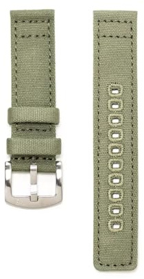 WB Original Canvas-Uhrenarmband | 6 Farben - 20, 22 mm - Schließe: Silber Gebürstet | Canvas | Ersatz-Armband