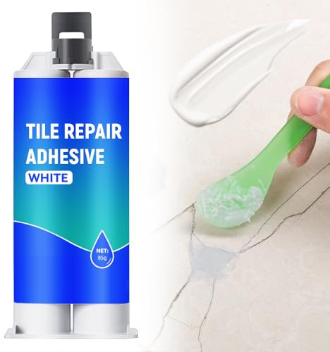 Multifunctional Tile Stone Crack Repair Kit, 2024 Neuest Badewannen Reparaturset 85g, Wasserdichtes Und Auslaufsicheres Keramik Reparatur Set Fugenmörtel für Reparieren Kratzern Rissen (Weiß, 1 PCS)