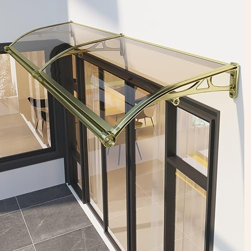 GLMGBP Veranda-Markise aus Polycarbonat, Türvordach, UV-Schutz, Vordertürvordach, Regenschutz, gebogener Regenschutz, Schutzdach für die Veranda der Vorder- und Hintertür (60 x 410 cm)