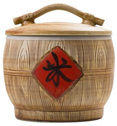 Grain and Rice Storage Container Large Capacity Grain Dispenser Food Rice Storage Box Airtight Rice Storage Bucket Bin Ceramic Rice Dispenser Storage Container(15KG), KBKENAKAK-15KG (One Color 15KG)