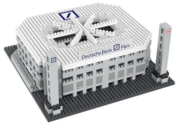 FOCO Offizielles Lizenzprodukt Eintracht Frankfurt Deutsche Bank Park Waldstadion BRXLZ-Steine 3D-Mini-Fußballstadion BAU-Set