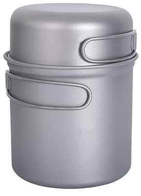 BGFYUSF Juego de ollas Plegables de Titanio Puro， lonchera portátil para Acampar al Aire Libre，