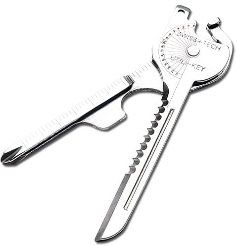 RYHHH 7 in 1 Upgraded Multi Tool Keyring,Pocket Keyring Multitool Can be Used as Keychain, Ruler, Angle Ruler, Screwdriver, Knife, Bottle Opener, Sawtooth, Men Gift, Size of a House Key