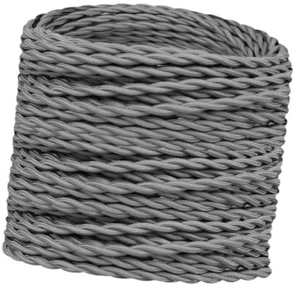 BaotyJie Kit di cavi per lampade a sospensione con filo intrecciato universale da 10 m Cavo per lampada a sospensione decorativo Lampada antica Lampada da, Grigio