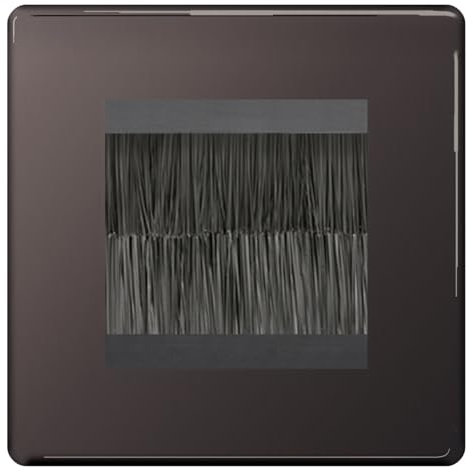 BG Screwless Black Nickel Single 2 Gang Brush Cable Wall Plate TV Black