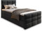 Masseno Boxspringbett Amon 100 100x200 cm Komplett-Set mit Matratze und Topper, Polsterbett mit Zwei Bettkästen -Schwarz, Cosmic 100