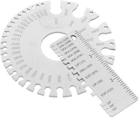 TIDTALEO 2pcs Stainless Steel Wire Gauge Measuring Tool Precision Thickness Gauge Wire Metal Chart Electrical Inspection Tool