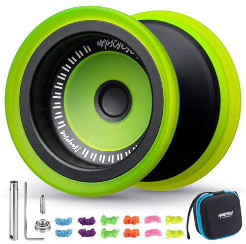 MAGICYOYO JoJo V13 Profi Finger Spin Yoyo, Metall + PC Hybrid Design, Dual-Modus für Responsive Yo Yo & Unresponsive Jo Jo Spiel, Ideal für Anfänger & Fortgeschrittene, Trick JoJo mit Zubehör-Set