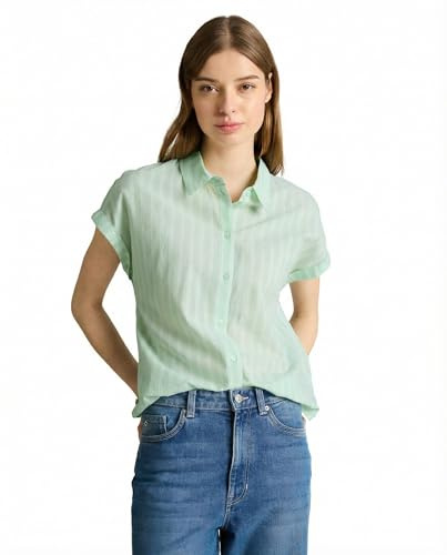 TOM TAILOR Denim Damen Kurzarm-Baumwollhemd