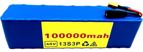 Caimcie Batteria per Bicicletta elettrica 48V 100Ah Batteria al Litio 13S3P Batteria Ricaricabile agli ioni di Litio 48 Volt Batteria per Bici elettrica Monopattino Elettrico T