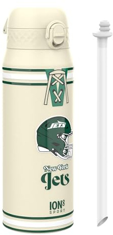 ion8 NFL Edelstahl-Trinkflasche, Auslaufsicher, Einhandöffnung, Sichere Verriegelung, Spülmaschinenfest, Tragegriff, Langlebig, Ideal für Sport