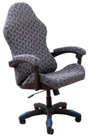 Ziyonix 4 Piezas Funda Silla Gaming, Antideslizante Extraíble Lavable Protectora Silla Gaming con Cremallera, Elástico Funda Silla Gamer para sillas de Gaming y de Ordenador, Gris