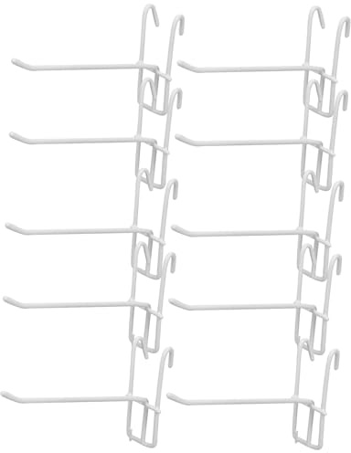 ARTSEWPLY 10 pezzi Ganci da Parete in Ferro per Pannelli Griglia Bianchi Ganci Appendere Versatili e Resistenti per Organizzazione Casa Cucina e Garage