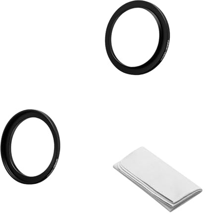 BCMCZCDC 1 Stück Step Up Ring Filter-Adapterring 43-49mm,Objektiv-Adapterring für Filter aus Aluminium-Legierung in Flugzeugqualität+1pcs Objektivreinigungstuch (43-49mm)