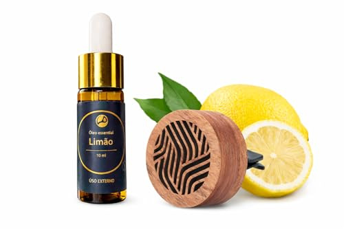 Ambientador Coche Naturales con Aceite Esencial Puro de Limón - Sin Fragancias Sintéticas - Aroma Fresco y Duradero - Difusor Premium Madera, Ideal Ambientador Coche, Difusor Aceites - Bislop