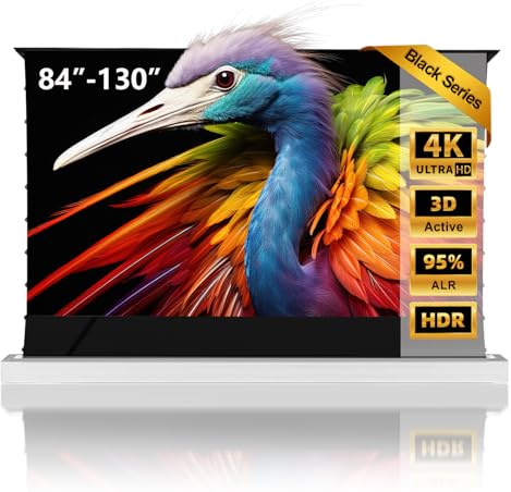 NothingProjector ALR CLR - Pantalla de proyección para proyector UST de distancia ultracorta, motorizado y eléctrico de pie en el suelo, 95% resistente a la luz ambiental, 4K/8K UHD, pantalla de TV