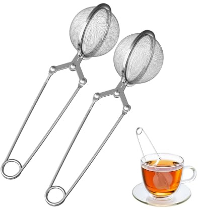 Yueeqian Mesh Snap Ball Tea Strainer,2 Pcs Stainless Steel Leaf Filter Set