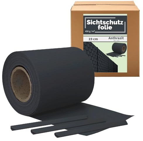 Kingpower Sichtschutz PVC Sichtschutzstreifen für Doppelstabmatten Zaun Doppelstabmattenzaun Stabmattenzaun Gartenzaun Auswahl 5 Farben, Farbe:Anthrazit, Rollenlänge:35 m