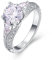 YAZILIND Versprechen Ringe schöne weiße Zirkonia platiniert eingelegten Strass Hochzeit Engagement für Damen größe 18.8