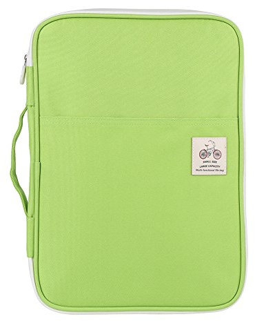 5 couleur Sac de documents de taille A4 Sac de dossier Sac d'ordinateur Porte-documents(Herbe verte)