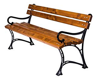 Naka24 Parkbank Gartenbank Gestell Massivholz Kiefer 160 cm (01090 160cm Gusseisen)