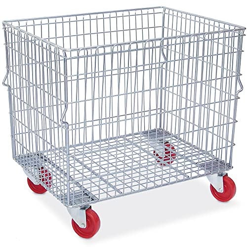 BRB Gitterwagen, stapelbar, 4 Lenkräder mit Kunststoffrollen, LxBxH 820x615x735 mm, Vol. 250 Liter, Tragkraft 400 kg, verzinkt