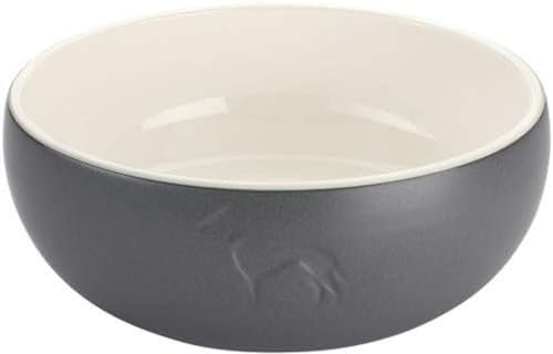 HUNTER Keramik-Napf LUND, Farbe: grau, Keramiknapf mit Silikonrand, sicherer Stand, edles Design, pflegeleicht & spülmaschinenfest, Größe: 550 ml