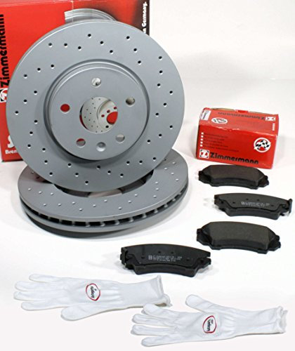 Autoparts-Online Set 60015941 Zimmermann Sport Bremsscheiben 305 mm Coat Z gelocht Bremsen Bremsbeläge für vorne die Vorderachse