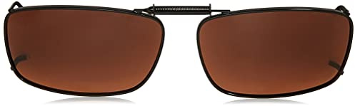 Dioptics unisex adult Solar Shield 19 Rec Sunglasses Clip On Sunglasses, Brown, 56 mm US