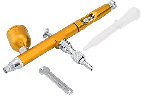 Airbrush Pistols Airbrush Pistolen Set, Airbrush Kit Tattoo Spray, Airbrush Gun 0,3 mm Spray Dual Action Schwer Kraft Feed Airbrush Pistole Art Paint Tattoo Nagel Tool Kit Airbrush Sets(Gelb)