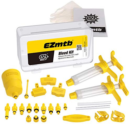 Letgoing Mountainbike Hydraulisches Scheibenbremsenöl-Entlüftungsset mit Metallanschluss, Fahrradwerkzeug für Shi-Mano, Ma-Gura, Te-ktro, SR-am-Serie (EZ-2021LITE)