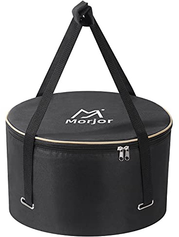 Morjor Dutch Oven Bag for 12 & 10 Inch Dutch Oven, Carry Bag with Extra Inner Crossed Straps & 2 Pockets