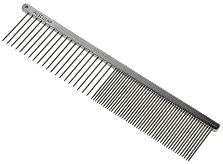 Kerbl VH400 Aesculap Fellkamm mit Edelstahlgriff, 202mm x 40mm, 72 Stück