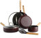Greenpan Hudson Healthy - Juego de ollas y sartenes de cerámica antiadherentes, 8 piezas, Merlot