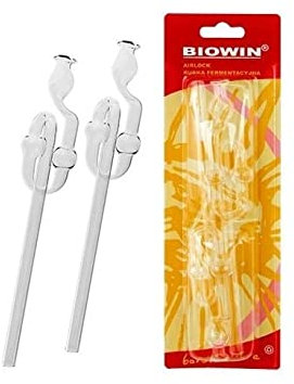 2 x Glass Airlock Bubbler for Home Brew Wine, Beer, Cider, Spirit, Mash Making, Home Brewing