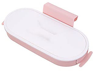 Poubelle de cuisine pliable en plastique portable avec couvercle à suspendre pour placard, porte, cuisine (1 pièce, rose)