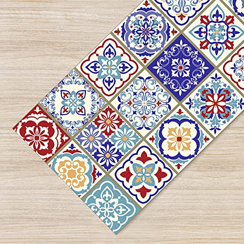IlGruppone Tappeto Cucina Antiscivolo Made in Italy Passatoia Antimacchia Multiuso Corridoio Soggiorno Lavabile in Lavatrice - 50x150 - Mattonella
