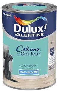 Dulux Valentine Crème de Couleur - Peinture multi-supports intérieure - Mat Vert Jade 1,25 L
