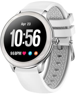 XWATCH Lady Pro, Montre connectée Femme, Appels, SMS, Sport et Santé, Enfant, Autonomie 7 Jours… (Argent Bracelet Sport)