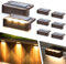 Solpex 8 lampade solari per esterni, luce bianca calda, luci solari impermeabili, illuminazione a LED per scale esterne, gradini, recinzioni, giardino, cortile, decorazione (marrone)